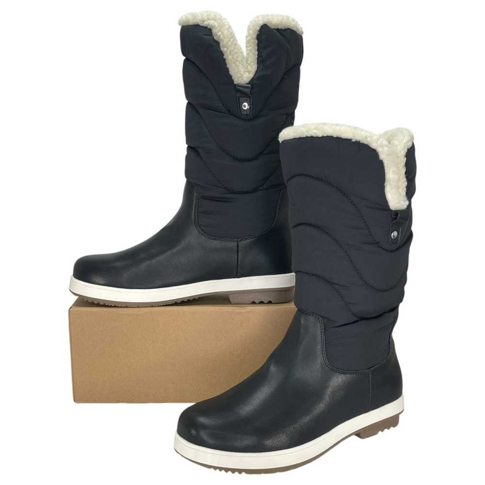 Journee Collection Black Winter Boots with Faux Fur